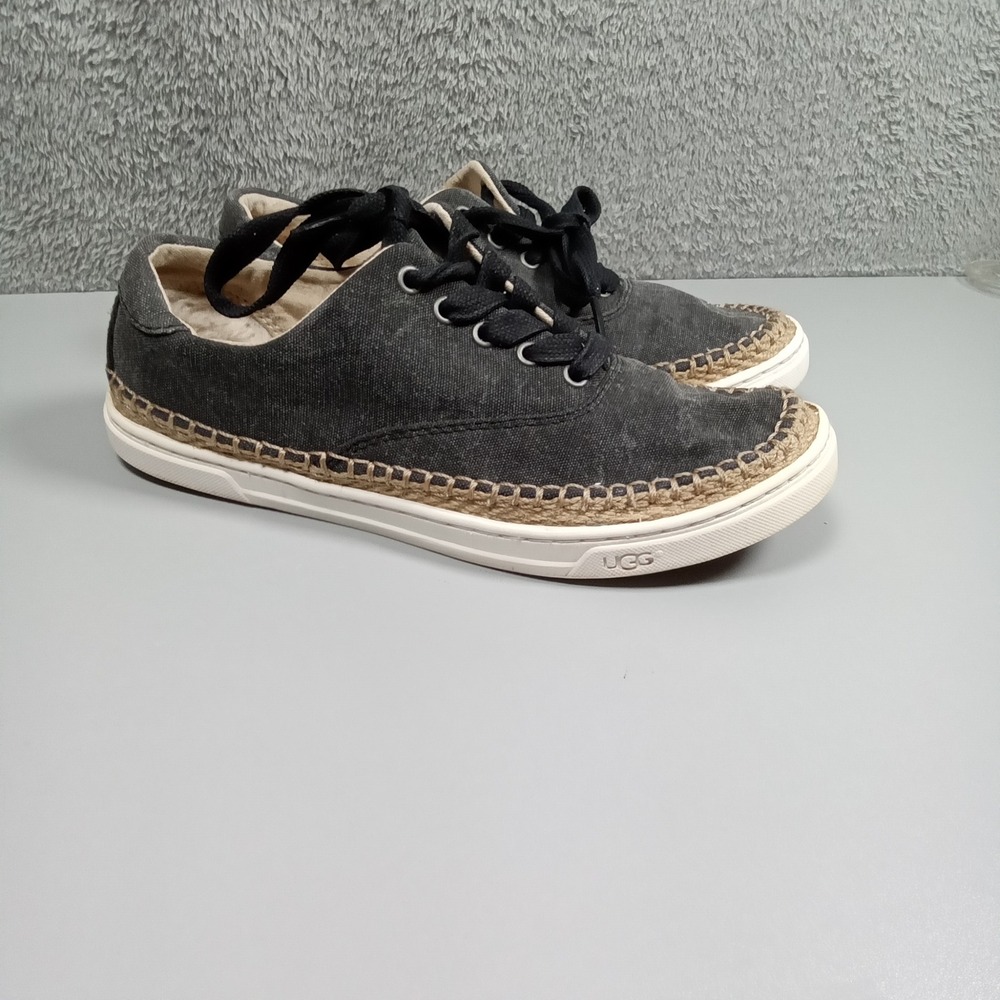 UGG Australia Women Charcoal Grey Canvas Espadrille Sneaker 1015244 Size 7